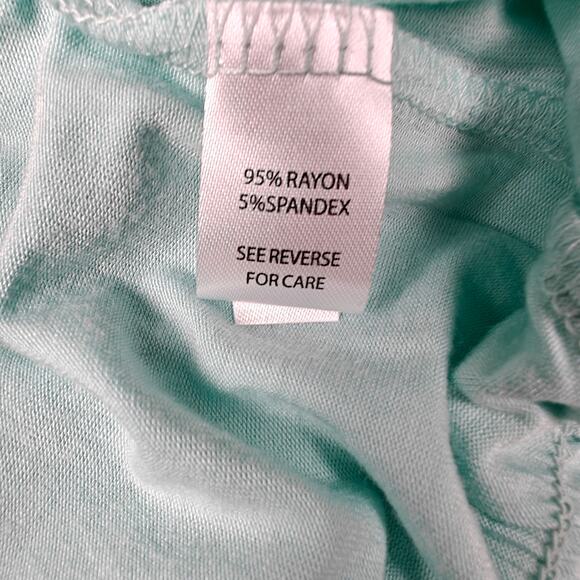 Moral Fiber Teal Smocked Hem Short Sleeve V-Neck Top Size XL NWT - Picture 5 of 7